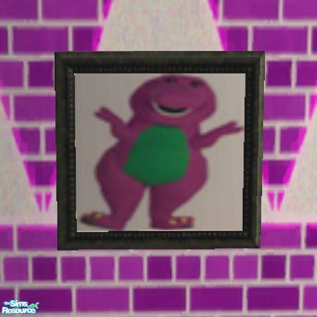 Sims 2 — Barney picture by buntah — This is the Barney picture for my Purple Nursery set.