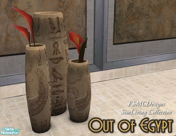 Sims 2 — FSMCDESIGNS OOE Vases by FSMCDESIGNS — Part of my Out of Egypt Collection. Enjoy, Michael