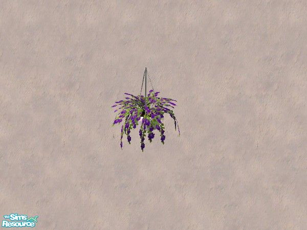 Sims 2 — Falling Fern plant 3 by Bitzybus — A makeover for the falling Fern plant. Purple flowers.