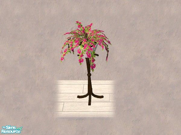 Sims 2 — Fern plant 2 by Bitzybus — A makeover for the Fern plant. Pink flowers.