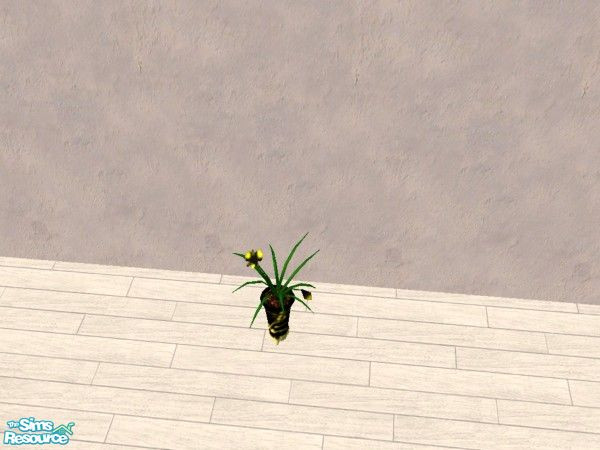 Sims 2 — Yellow & Black Orchid by Bitzybus — Orchid in yellow and black and new pot to match.