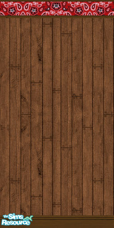 Sims 2 — Distressed Paneling with Bandana Border by dotcombuilder — Distressed paneling with bandana border. Coordinates