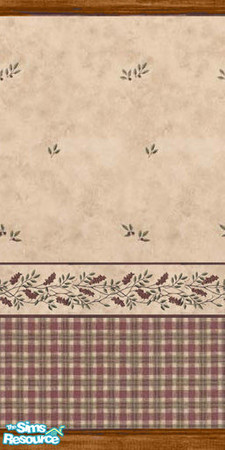 Sims 2 — Rustic berry 2 by TSR Archive — Rustic, faux finish wall with small berry print and mini plaid with matching