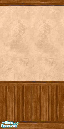 Sims 2 — Ivory faux 2 by TSR Archive — Faux finish wall with dark wood wainscoting and trim, matches Ivory Rose papers.