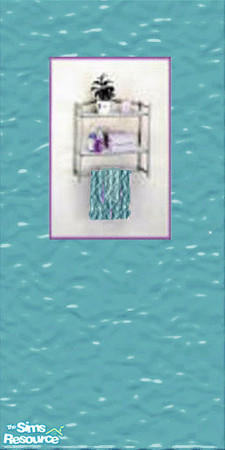 Sims 2 — Wet bathroom wall with towel rack by buntah — This wall includes a towel rack. Part of my Sparkly Green Bathroom