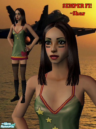 Sims 2 — Sexy Army Dress/Costume by Big Bad Shar — General Buzz will be sure to semper fi when he sees a sim in this sexy