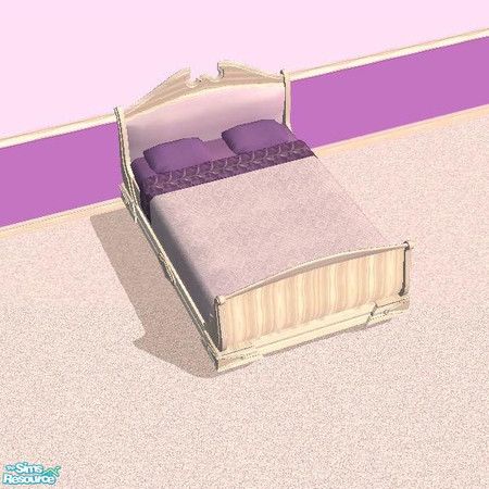 Sims 2 — Lavender Colonial Bed by Outpost_Road — Lavender Colonial bed. This is the frame and the bedding.