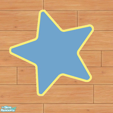 Sims 2 — Blue Star on "Walk the Plank" by SSilver — Part of the "Walk the Plank" Rug Set.