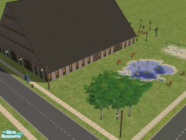 Sims 2 — Market World by chyl — The place to go whether you want to shop or just relax by the pond. Have a barbeque while