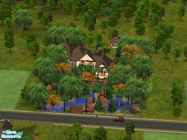 Sims 2 — Whispering Hills by sa72tigger — this house has two living rooms,game room,and a music room on top level at end