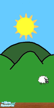 Sims 2 — Mt. Mural pt 4 by fredmcmonster — This is part 4 in the Mountain Mural Set. This panel has a bright sun and a