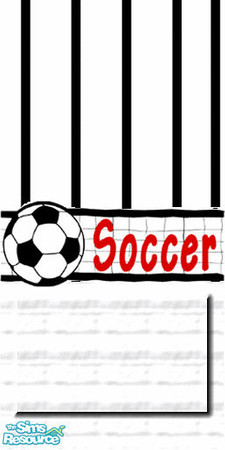 Sims 2 — Soccer 2 by SSilver — Show off your love for soccer with this whimsical soccer wall! Part of the Soccer Lover's