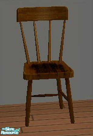 Sims 2 — Dark Carmel Colored Chair by SSilver — A dark carmel colored wood chair.