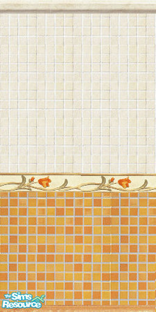 Sims 2 — Yellow bathroom by Trollsan — A yellow and beige wall. Match the yellow floor.