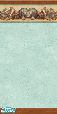 Sims 2 — Blue Wallpaper & Shells! by mu51cal — A light blue wallpaper with a nice shell trim!