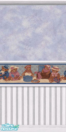 Sims 2 — Blue Teddy by Merlin_of_Simtonia — Clean-cut childrens wallpaper. ~LeMaya Collection~