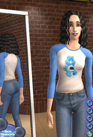 Sims 2 — Grumpy Bear Tee by lunameow — Simple stuff, but I just couldn't handle not having Care Bear t-shirts. Enjoy!