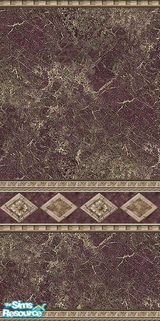 Sims 2 — Brown Marble by MidnightRose — A beautiful brown marbled wall, nicely accented.