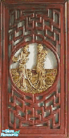 Sims 2 — Carved Oriental Screening by schweighsr — Adapted from an unusual Oriental window screen. Few window screens in