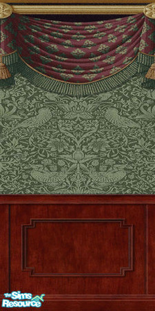 Sims 2 — Damask with Silk Swag by victoriamayorofthetown — Perfectly seamless. Game will stretch image to correct