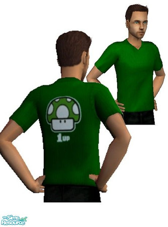 Sims 2 — 1 Up Tshirt Adult Male by Dgandy — 1 Up Tshirt 
