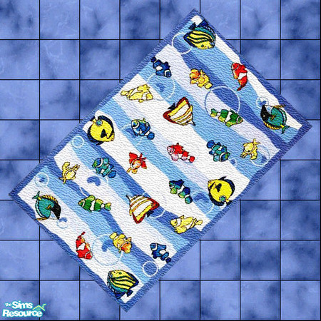 Sims 2 — Tropical fish - Big rug by Bitzybus — Big four tile carpet to go with the fish bathroom set.
