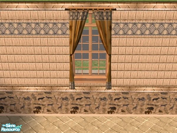 Sims 2 — Safari curtain by Bitzybus — To go with the Safari bathroom set.
