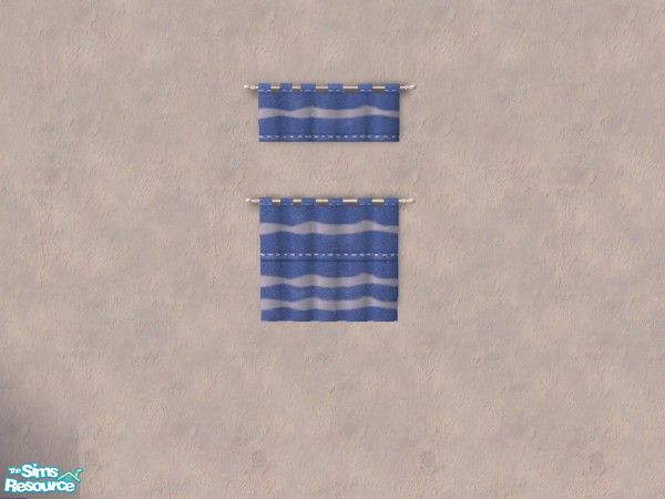 Sims 2 — Blue wave curtain by Bitzybus — Curtain to match the fish bathroom set.