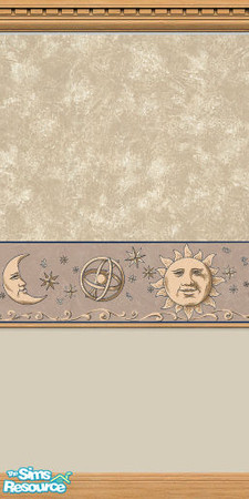 Sims 2 — D2DZodiac Border Wall by D2Diamond — Tan wall with a Zodiac border along the center. Light wood color for base