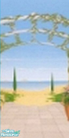 Sims 2 — Tropical Murial Set Center 2 of 3 by lledford — Tropical Mural, this 3 Wall Mural will dress up any home.