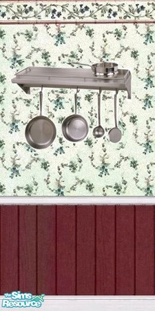 Sims 2 — Garden Delight Wallpaper with Shelf 3 by lledford — The Garden delight wallpaper set includes wallpaper with 1