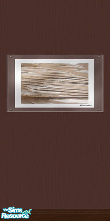 Sims 2 — Wall of Art Set, color Maroon with photo by BetterbeSim — Wall with photo-art under an acrylic cover. Use it as