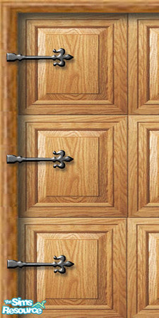 Sims 2 — Oak Garage door_Left by Raveena — This garage door consists of 3 wall files, a left, middle and a right. They