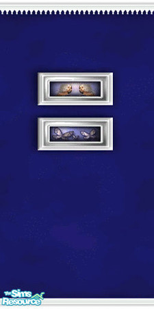 Sims 2 — Blue Fairy 2 by solfal — Blue wall with two paintings