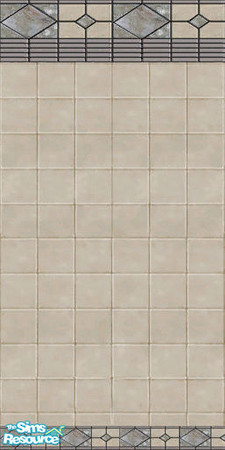 Sims 2 — Warm Tile Wall by dancingaphrodite — Warm tan tile with rich decorative marble tile borders at ceiling &