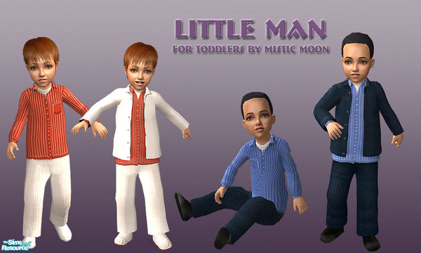 Sims 2 — Little Man by MisticMoon — 4 costumes for toddlers. i think your boy will be look like a little man ;)