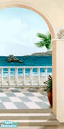 Sims 2 — Arches Mural Piece 3 by Raveena — This mural consists of 3 pieces. Just place them in order on your wall for a