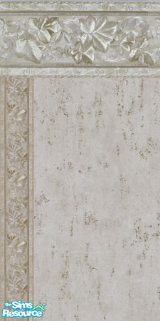 Sims 2 — D2DSilver Silk Trim Left by D2Diamond — Silver Silk wall paper with trim to the left. Great for adding a little
