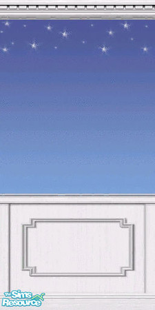 Sims 2 — Blue Heaven with Stars by MugaSim — Only blue, with white panelling and silver stars