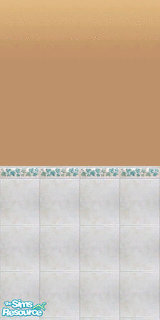 Sims 2 — AK Ivy Bathroom wall by MugaSim — Italian cream and ivy tiles. Orange painted upper wall