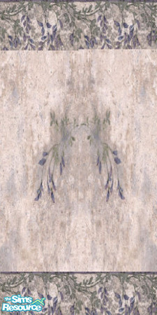 Sims 2 — Purple Floral Bordered Wallpaper by clcny20 — A wallpaper with purple floral borders on the top and bottom