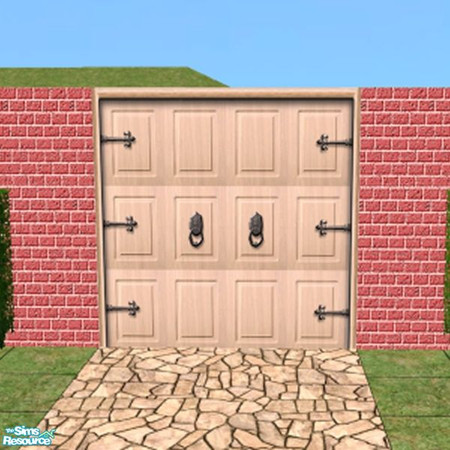 Sims 2 — Beige Garage Door by Raveena — A 3-piece set consisting of a left, middle and right piece. All clearly marked in