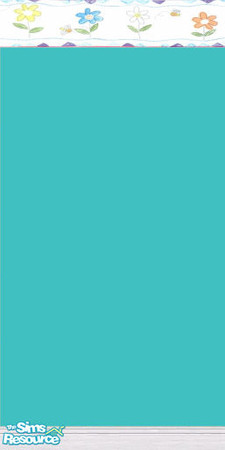 Sims 2 — Turquoise Daisy by Shalea — Bees and daisies border, great for the childrens' room.