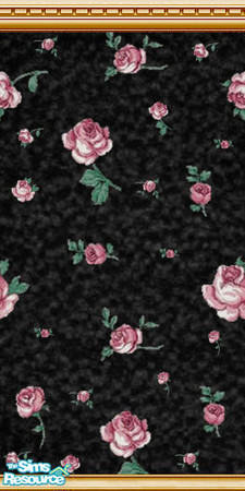 Sims 2 — Roses On black by Sol�a — Rose print on crushed velvet.