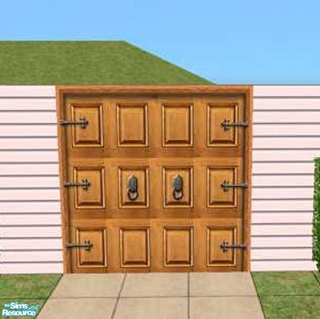 Sims 2 — Mahogany Garage Door by Raveena — This garage door consists of 3 wall files, a left, middle and a right. They