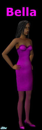 Sims 2 — Bella - Pink - Top by andi and grim — This is only the top, to get this to work ingame as a dress you MUST