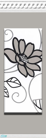 Sims 2 — Bold Taupe Flower Panel by jigsawtooth — Matches my other bold taupe items. Foound under Paneling in your game.