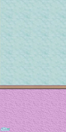 Sims 2 — bright wall set 2 - Tambriah Wall Set 3 8 by tambriah — teal top & purple bottom with maple chair rail wall