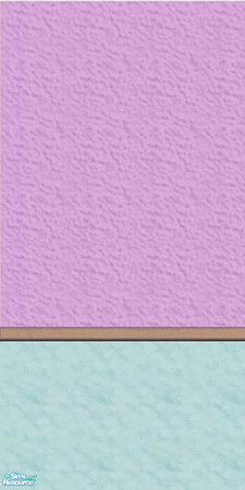 Sims 2 — bright wall set 2 - Tambriah Wall Set 3 by tambriah — purple top & teal bottom with maple chair rail wall