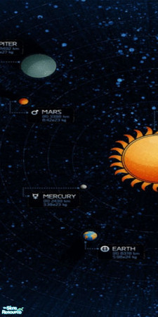 Sims 2 — Solar System Map Wall Mural - Panel 2 by TrailRunner782 — A wall mural that\'s also a map of the solar system.